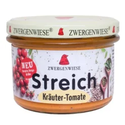 ZWERGENWIESE Vegane Brotaufstriche|Glutenfreie Lebensmittel^- Kräuter-Tomate Streich Bio Vegan 180g