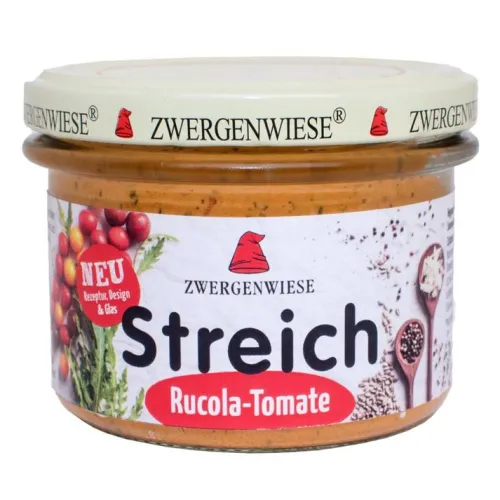ZWERGENWIESE Vegane Brotaufstriche|Glutenfreie Lebensmittel^- Rucola-Tomate Streich Bio Vegan 180g