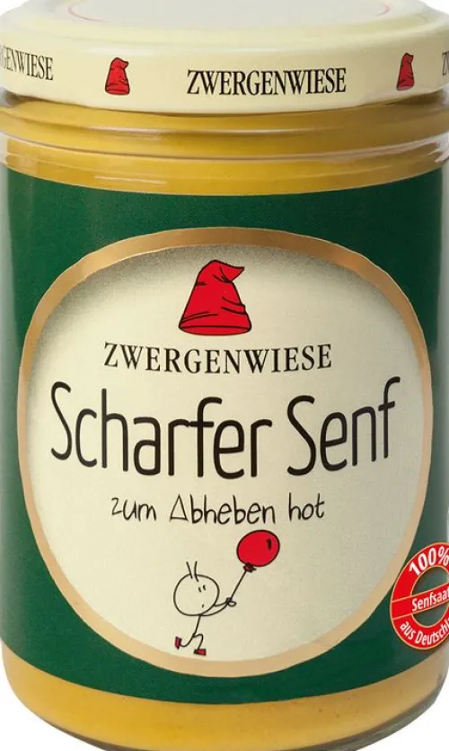 ZWERGENWIESE Saucen Und Dressing|Glutenfreie Lebensmittel^- Scharfer Senf bio, 160ml