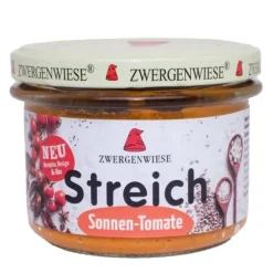 ZWERGENWIESE Vegane Brotaufstriche|Glutenfreie Lebensmittel^- Sonnen-Tomate Streich Bio Vegan 180g
