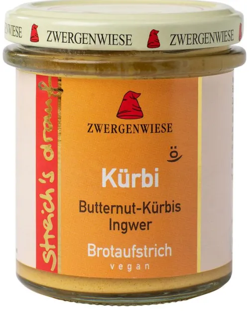 ZWERGENWIESE Vegane Brotaufstriche|Glutenfreie Lebensmittel^- streich´s drauf Kürbi, 160 g