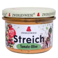 ZWERGENWIESE Vegane Brotaufstriche|Glutenfreie Lebensmittel^- Tomate-Olive Streich bio Vegan 180 g