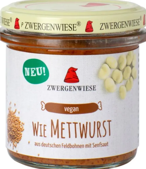 ZWERGENWIESE Vegane Brotaufstriche|Glutenfreie Lebensmittel^- Wie Mettwurst bio 140g